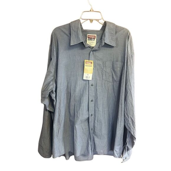 Wrangler Men’s Button down Shirt Sz 3XL Gray NWT - Picture 1 of 8